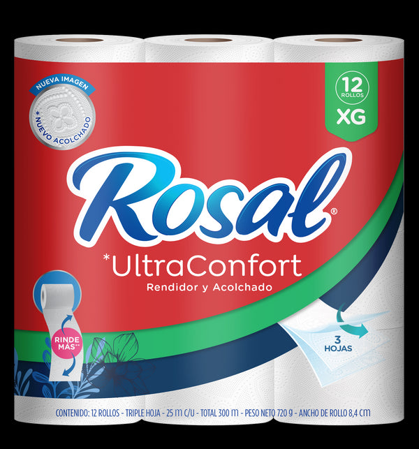 PAPEL HIGIENICO ROSAL 12U 25MTS ULTRACONFORT